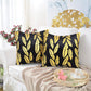 Metallic Feather Style Velvet Cushion Cover - Black