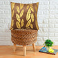 Metallic Feather Style Velvet Cushion Cover - Brown