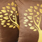 Golden Tree of Life Velvet Cushion Cover – Brown