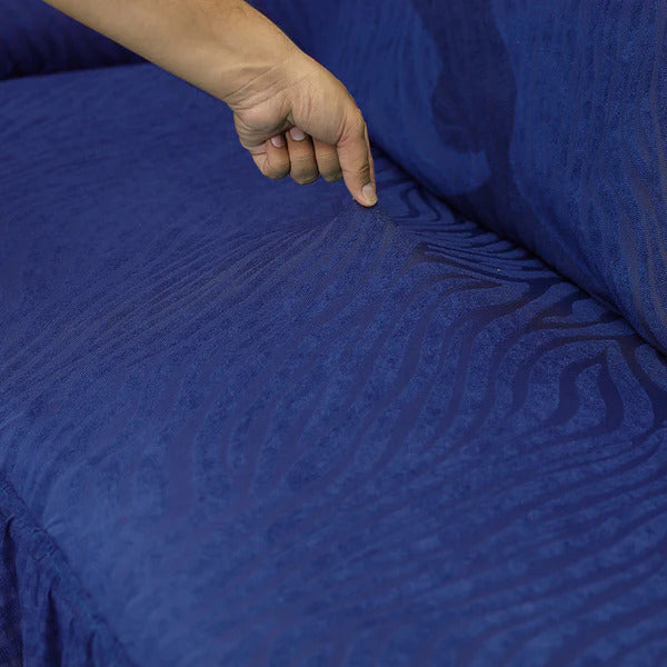 Fitted Zebra Sofa Cover Navy Blue