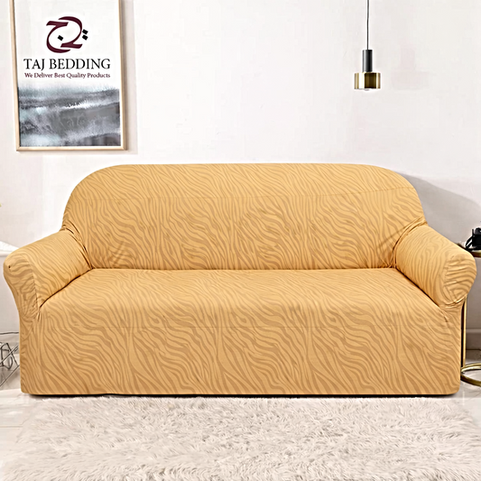 Fitted Zebra Sofa Cover Skin Golden