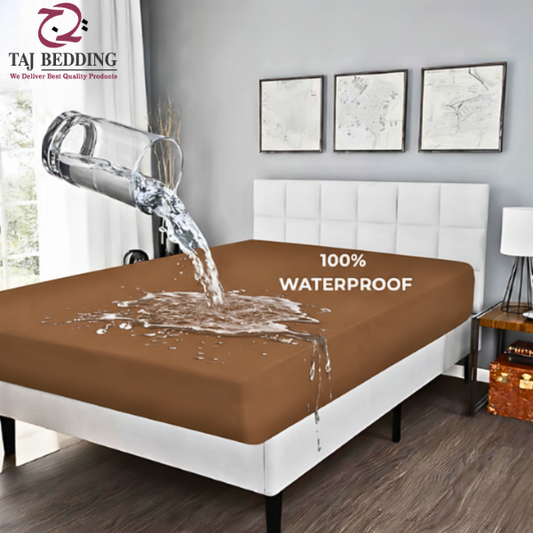King Waterproof Mattress Cover Brown