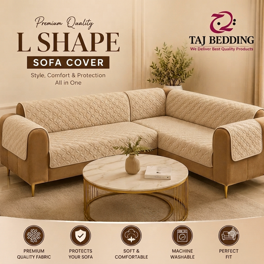 L Shape Ultrasonic Quilted Sofa Covers Skin