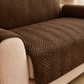 L Shape Waterproof Zigzag Ultrasonic Quilted Sofa Cover Brown