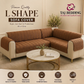 L Shape Zigzag Ultrasonic Quilted Sofa Cover Coffee