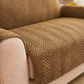 L Shape Zigzag Ultrasonic Quilted Sofa Cover Coffee