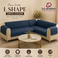 L Shape Zigzag Ultrasonic Quilted Sofa Cover Navy Blue