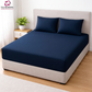 Lycra Jersey Fitted Bedsheet Set Navy Blue - King Size