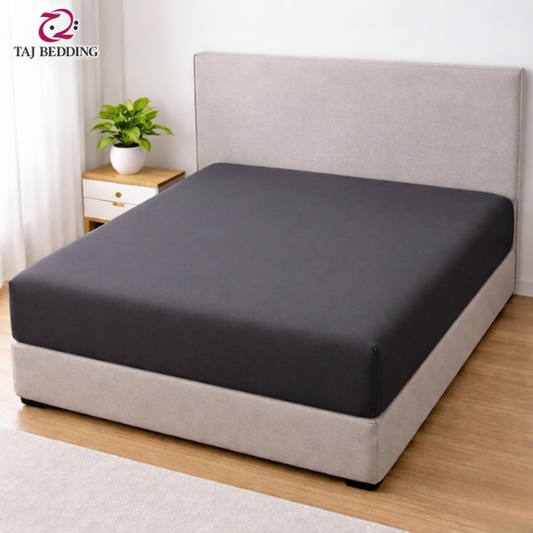 Lycra Jersey Fitted Mattress Cover - Dark Grey