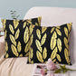 Metallic Feather Style Velvet Cushion Cover - Black