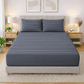 Premium Striped Fitted Bedsheet Set Grey - King Size