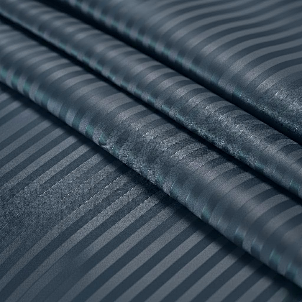 Premium Striped Flat Bedsheet Set Grey - King Size
