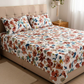 Printed Floral Glace Flat Bedsheet Set - King Size