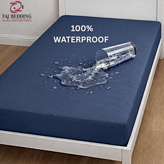 Single Waterproof Mattress Cover Navy Blue