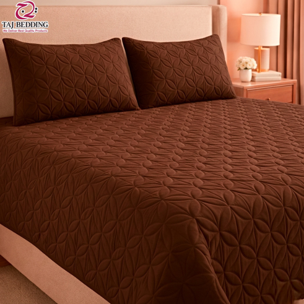 Ultrasonic Quilted Bedspread Chocolate Brown - King Size