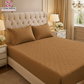 Ultrasonic Quilted Fitted Bedsheet Set Coffee - King Size