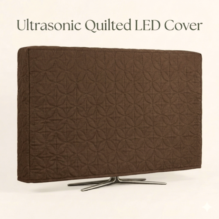 Ultrasonic Quilted LED Cover Dust Proof - Chocolate Brown