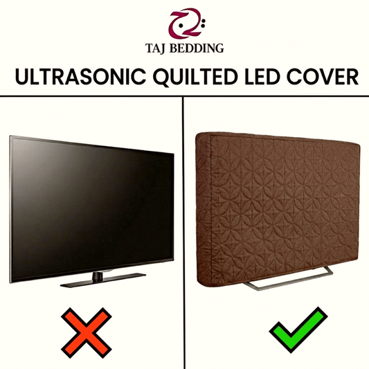 Ultrasonic Quilted LED Cover Dust Proof - Chocolate Brown