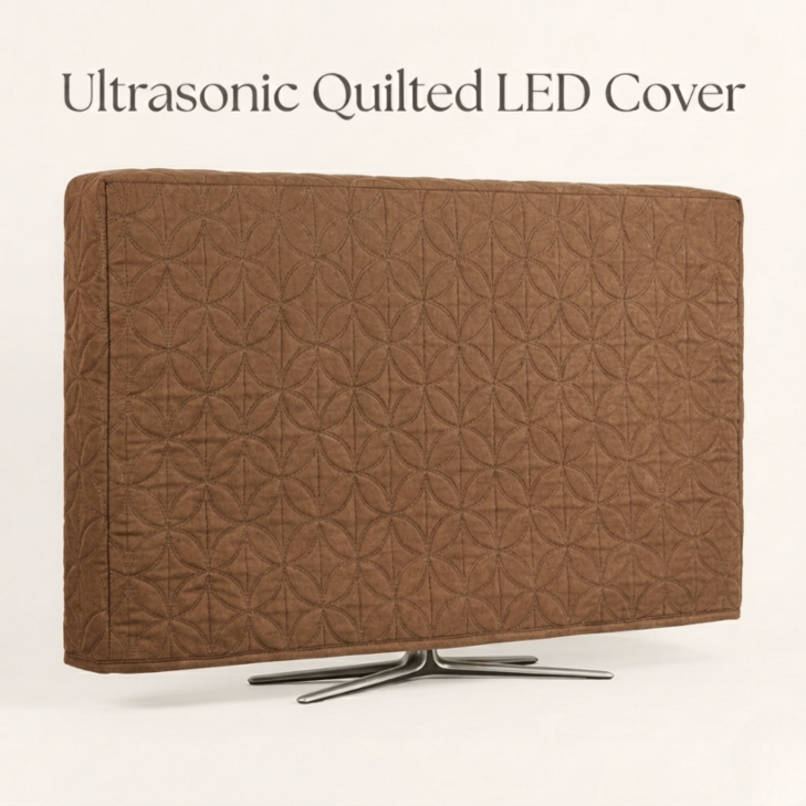 Ultrasonic Quilted LED Cover Dust Proof - Coffee