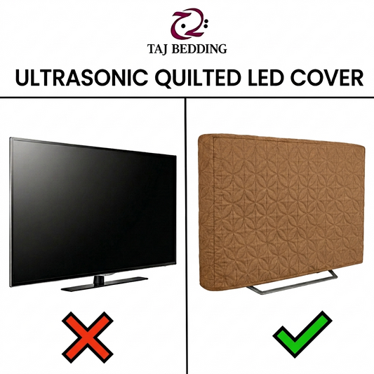 Ultrasonic Quilted LED Cover Dust Proof - Coffee