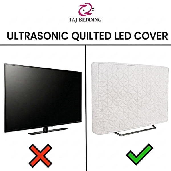 Ultrasonic Quilted LED Cover Dust Proof - White