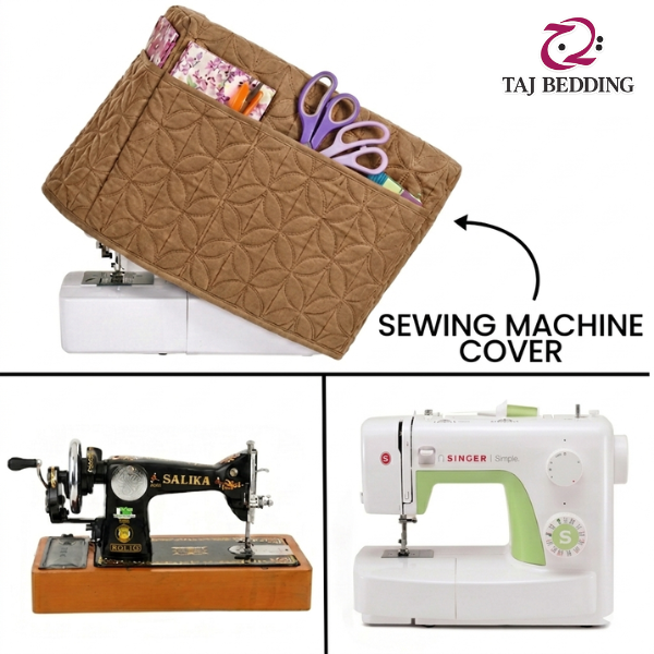 Ultrasonic Quilted Sewing Machine Cover Dust Proof - Coffee