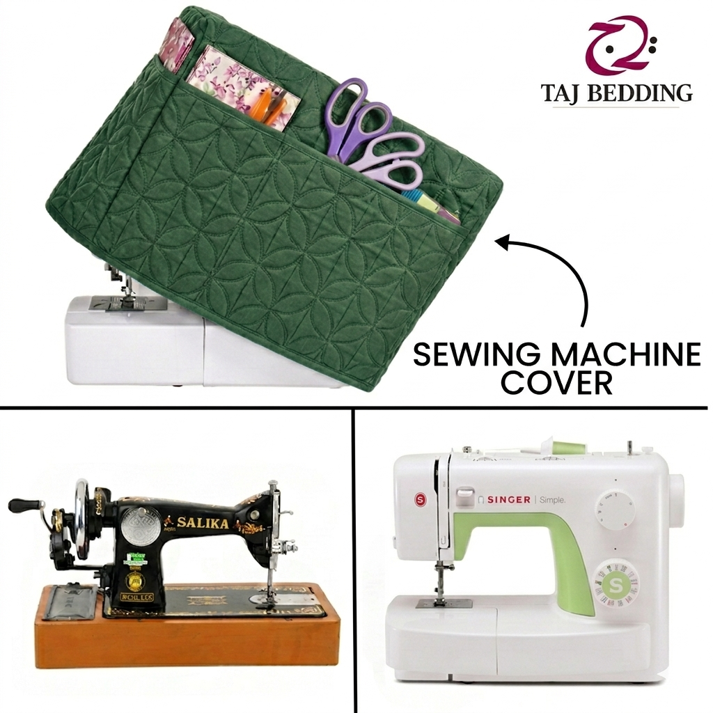 Ultrasonic Quilted Sewing Machine Cover Dust Proof - Green