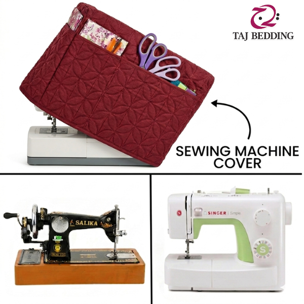 Ultrasonic Quilted Sewing Machine Cover Dust Proof - Maroon