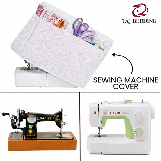 Ultrasonic Quilted Sewing Machine Cover Dust Proof - White