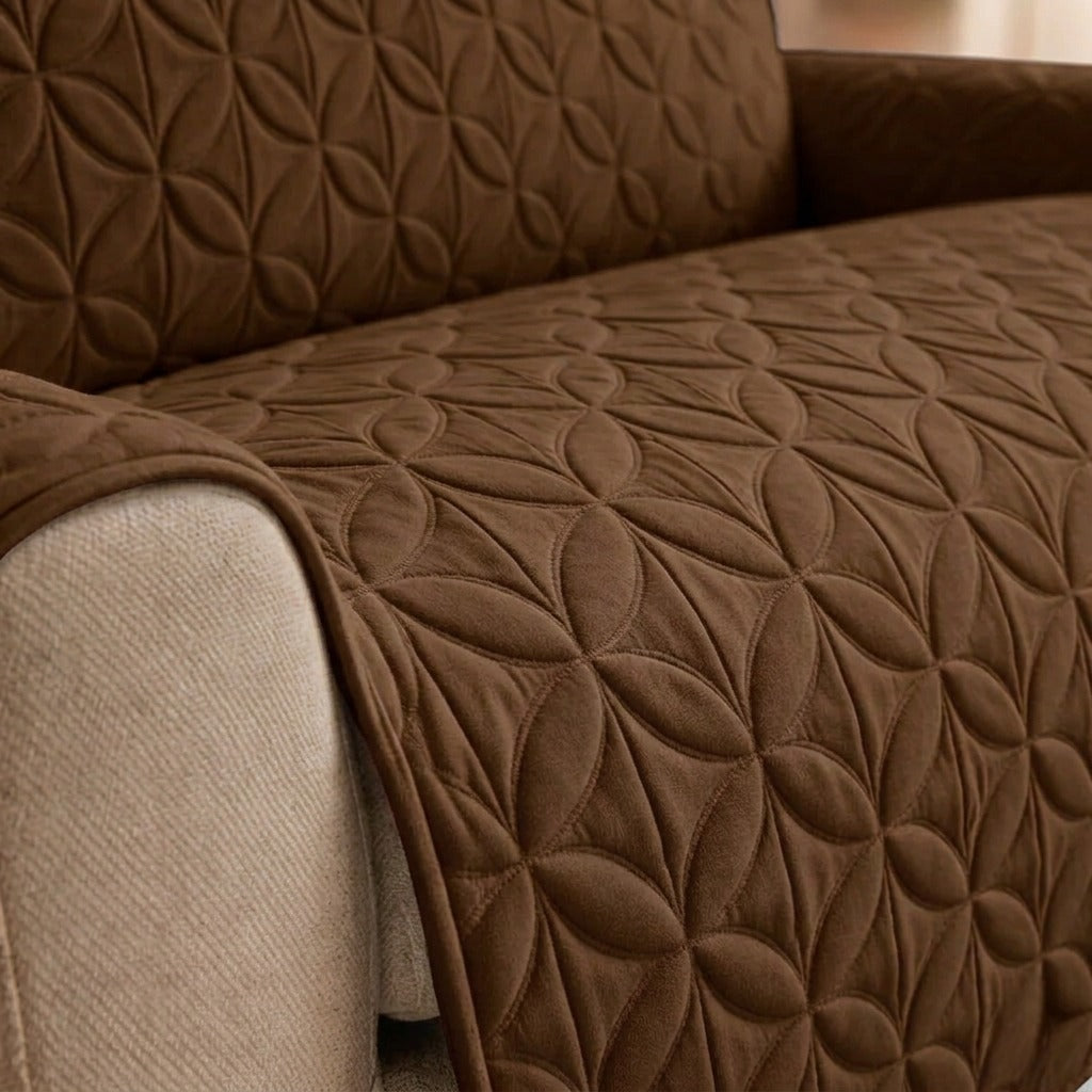 Ultrasonic Quilted Sofa Covers Chocolate Brown