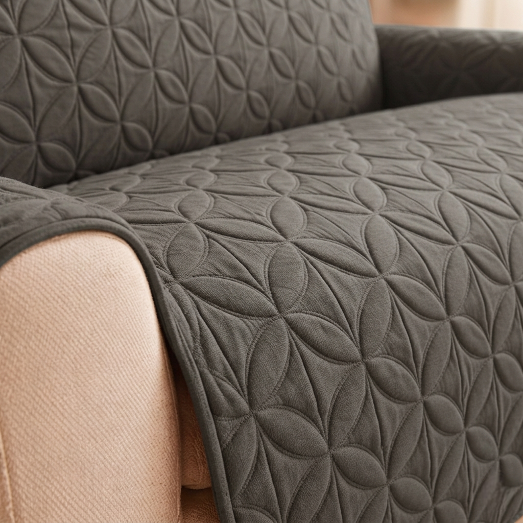 Ultrasonic Quilted Sofa Covers Dark Gray