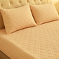 Waterproof Ultrasonic Quilted Fitted Bedsheet Set Peach - King Size