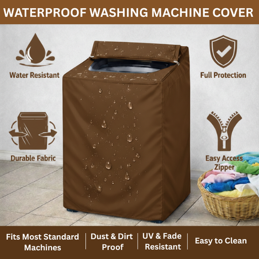 Waterproof Washing Machine Cover Parachute - Brown