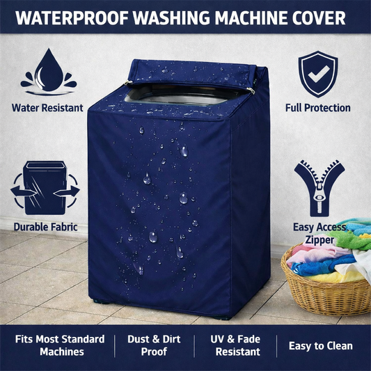 Waterproof Washing Machine Cover Parachute - Navy Blue