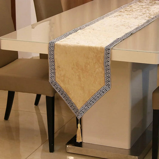 7 Pieces Velvet Table Runner Golden