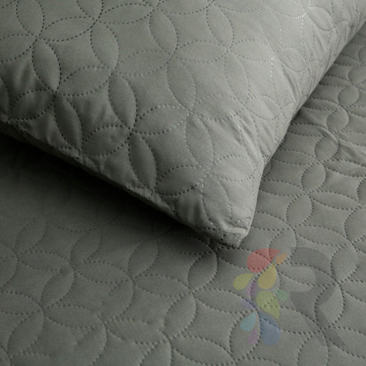 3 Pcs Ultrasonic Bedspread - Grey (002)