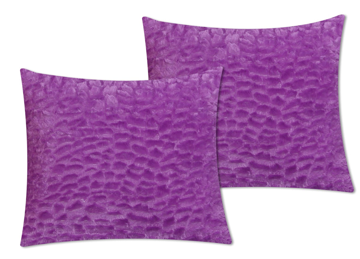 Zigzag Fur Cushion Cover Purple
