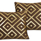 Geometric Diamond Foil Velvet Cushion Cover – Dark Brown