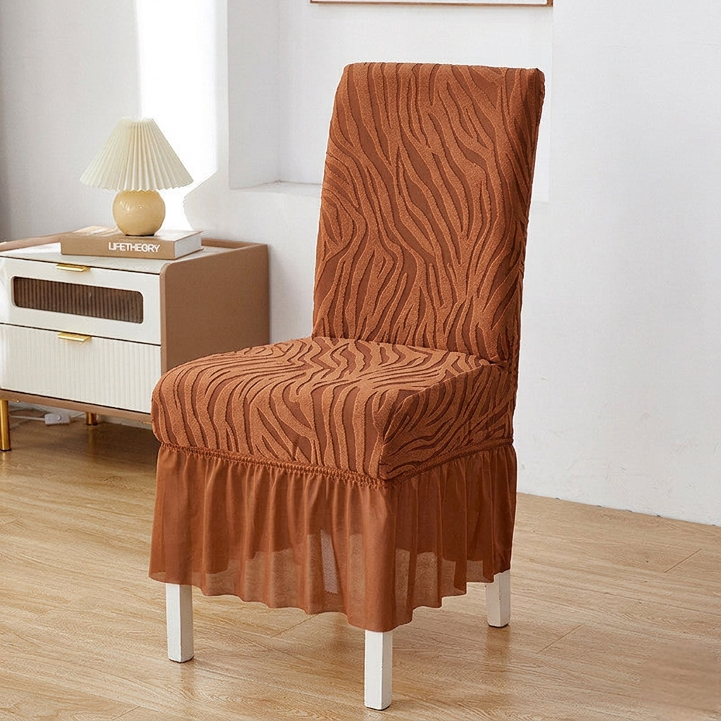 Zebra Chair Cover Copper Brown