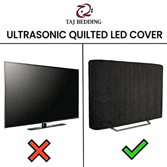 Zigzag Ultrasonic Quilted LED Cover Dust Proof - Black