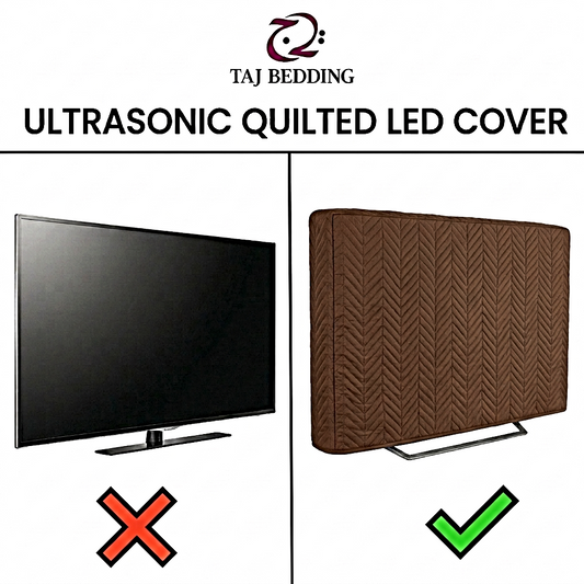 Zigzag Ultrasonic Quilted LED Cover Dust Proof - Brown