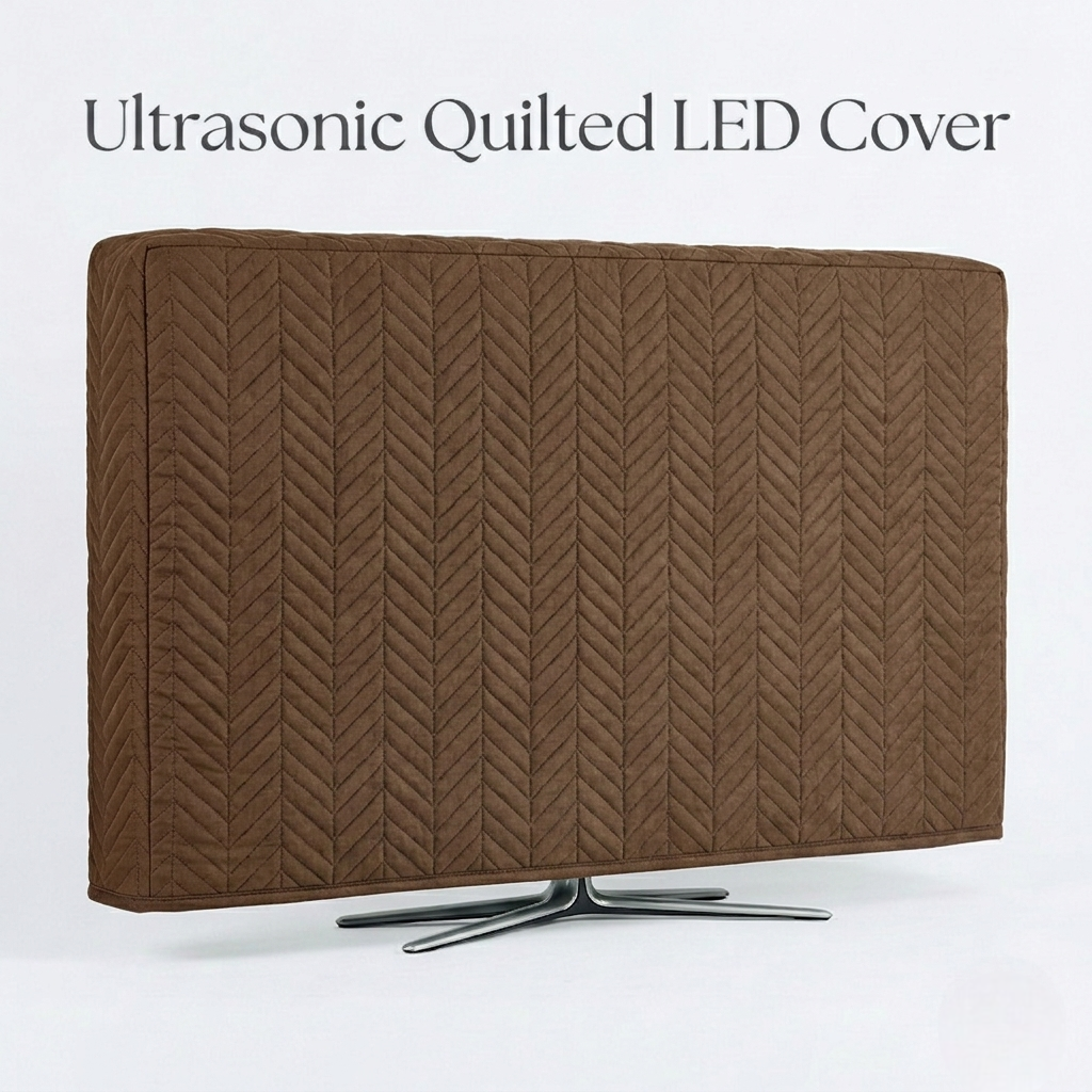 Zigzag Ultrasonic Quilted LED Cover Dust Proof - Coffee