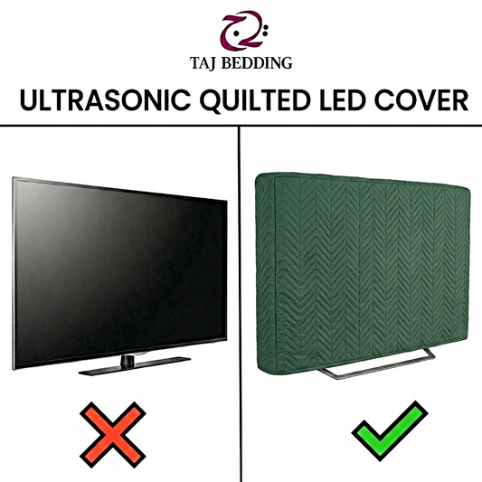 Zigzag Ultrasonic Quilted LED Cover Dust Proof - Green