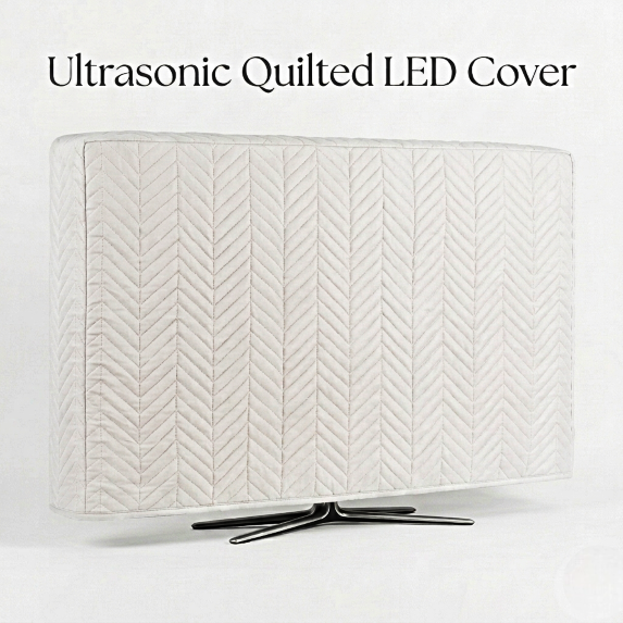 Zigzag Ultrasonic Quilted LED Cover Dust Proof - White