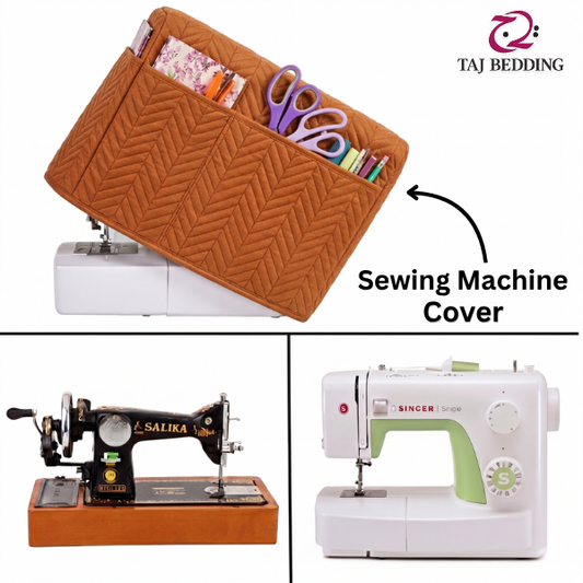 Zigzag Ultrasonic Quilted Sewing Machine Cover Dust Proof - Copper