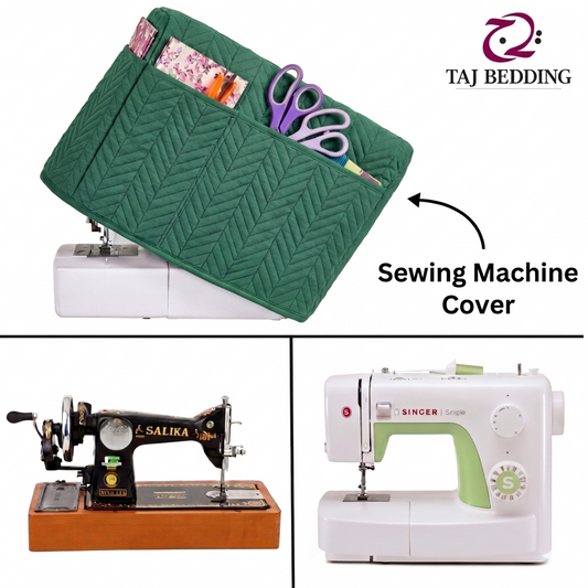 Zigzag Ultrasonic Quilted Sewing Machine Cover Dust Proof - Green