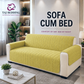 Zigzag Ultrasonic Quilted Sofa Cum Bed Covers Golden