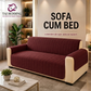 Zigzag Ultrasonic Quilted Sofa Cum Bed Covers Maroon
