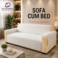 Zigzag Ultrasonic Quilted Sofa Cum Bed Covers White
