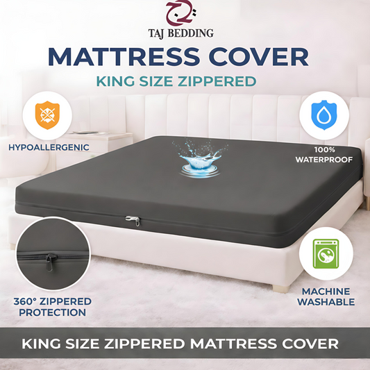 Zipper Waterproof Mattress Cover Grey